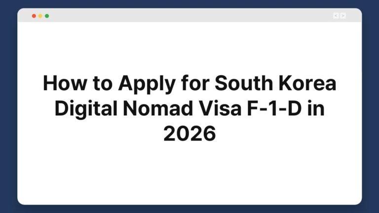 how to apply for south korea digital nomad visa f 1 d in 2026